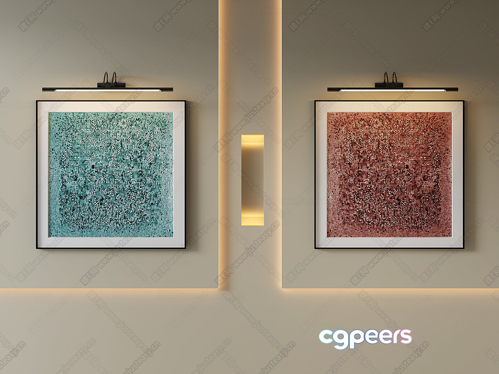 Modern Wall Art 3D Model - 12964 - VRAY Render Modern Wall Art 3D Model - 12964 - VRAY Render