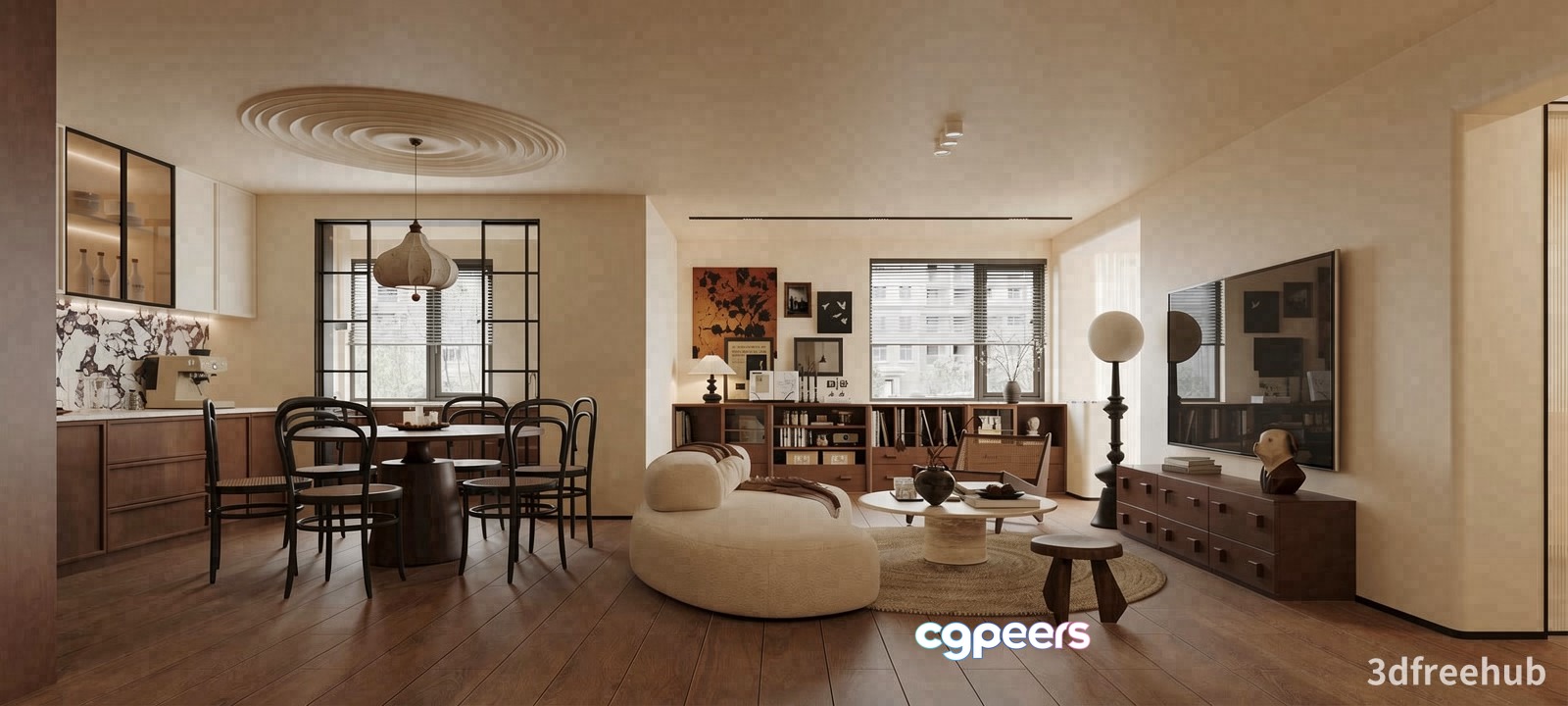 Modern Living Room 3D Model - 23614 - VRAY Render