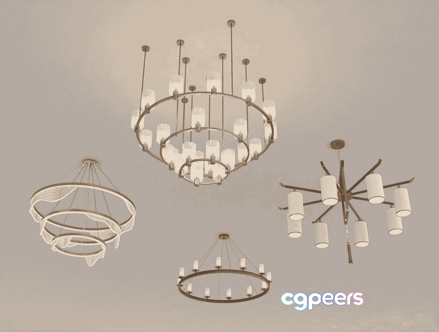 Gold Light Fixture 3D Model - 12063 - VRAY Render Gold Light Fixture 3D Model - 12063 - VRAY Render