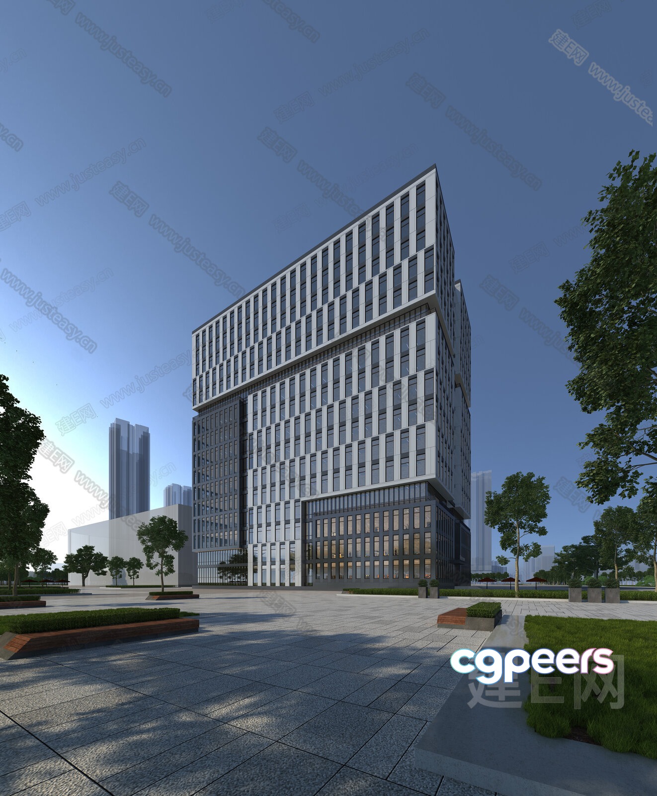 Modern High-Rise Building 3D Model - 14029 - VRAY Render Modern High-Rise Building 3D Model - 14029 - VRAY Render
