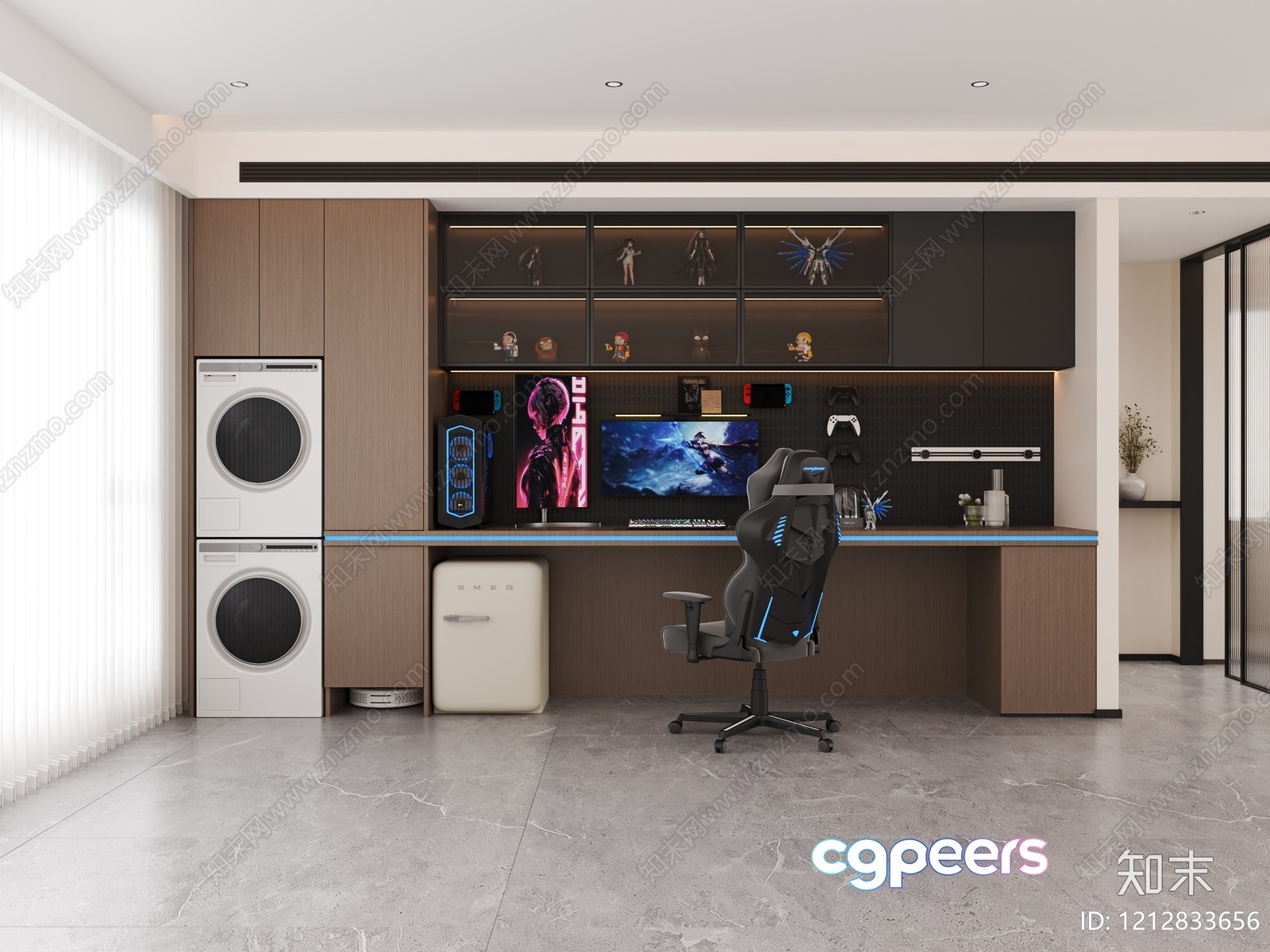 Modern Gaming Room 3D Model - 19844 - VRAY Render