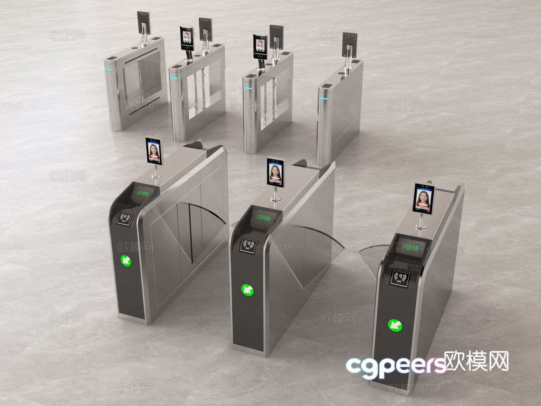 Modern Turnstiles 3D Model - 11498 - VRAY Render