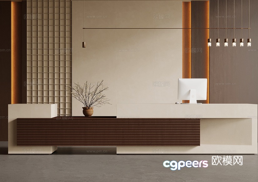 Modern Office Desk 3D Model - 7042 - VRAY Render