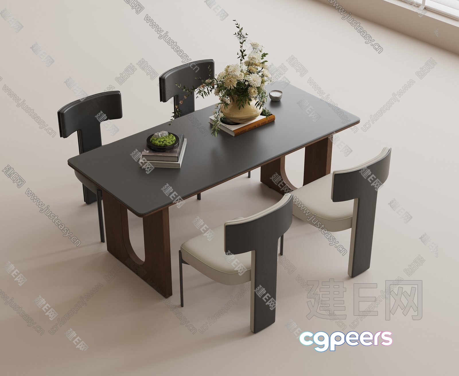 Modern Dining Table 3D Model - 11844 - VRAY Render Modern Dining Table 3D Model - 11844 - VRAY Render