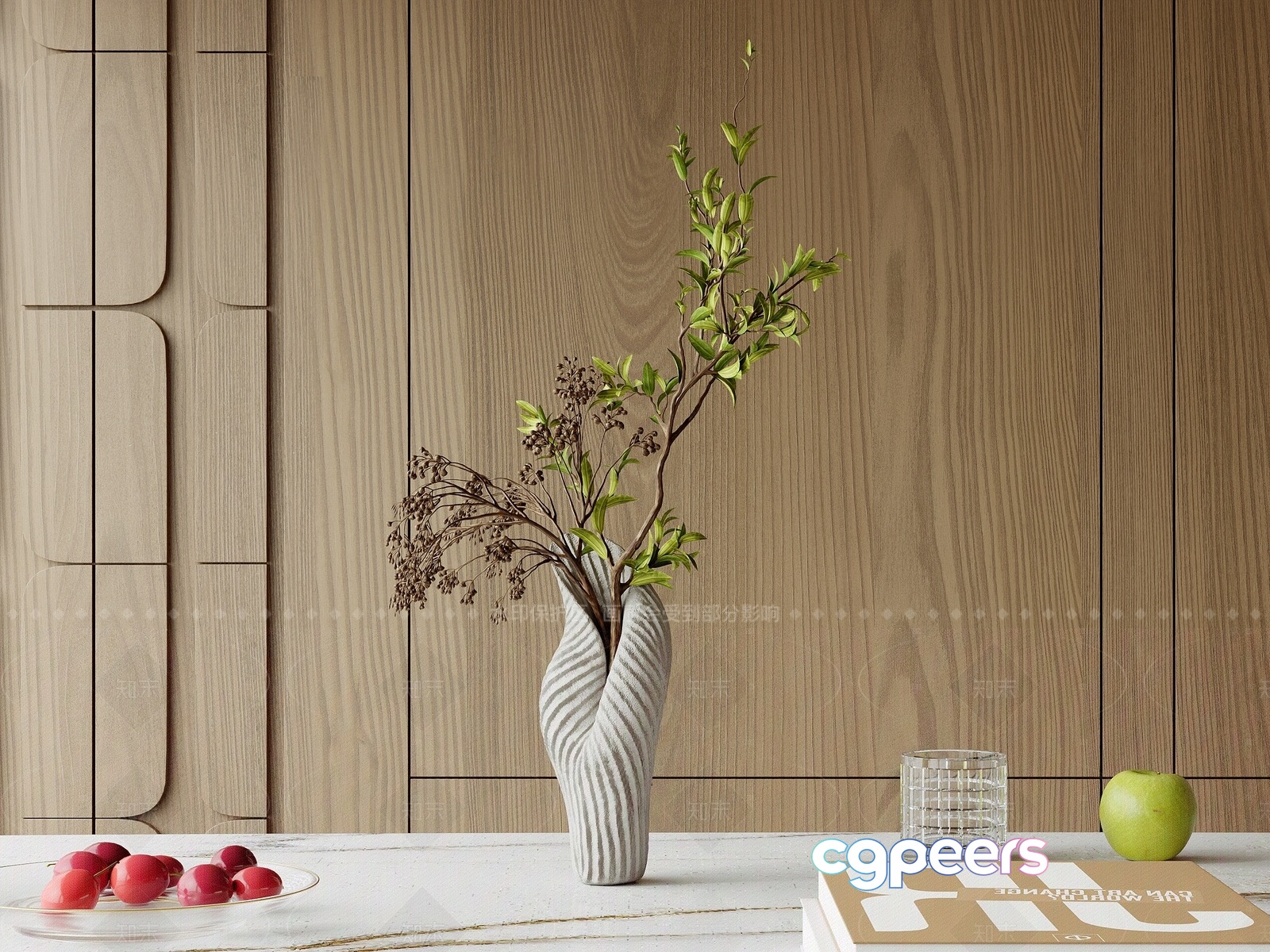 Modern Wooden Cabinet 3D Model - 9351 - CORONA Render