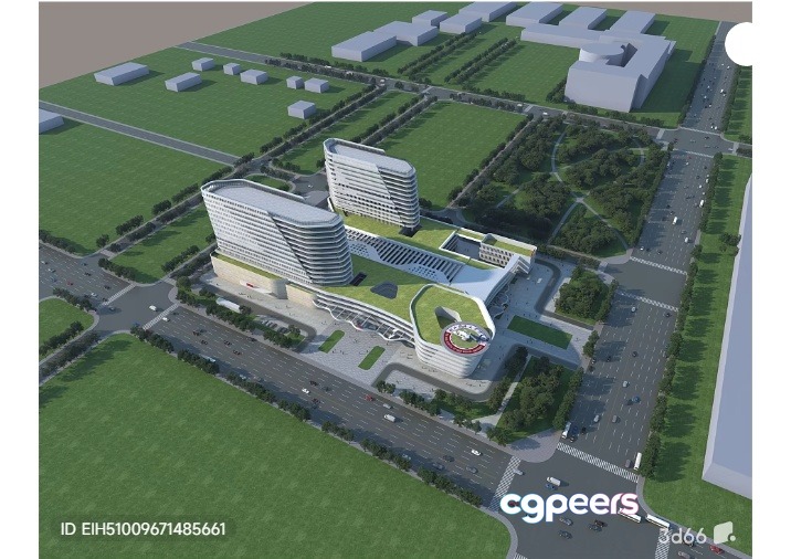 A 3D Rendering Of A Large Building 3D Model - 5933 - VRAY Render