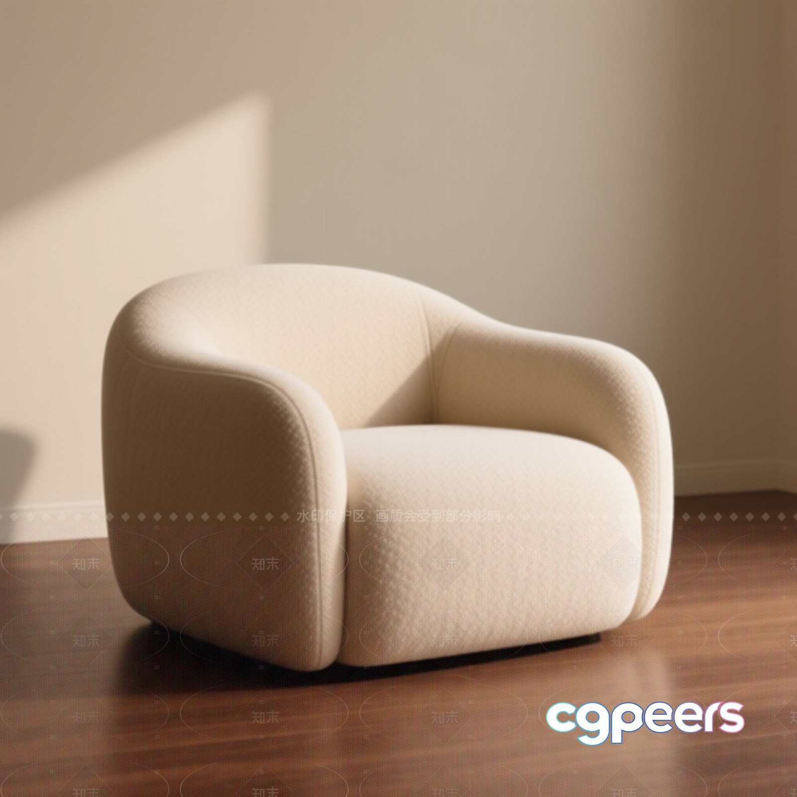 Modern Beige Chair 3D Model - 13723 - VRAY Render Modern Beige Chair 3D Model - 13723 - VRAY Render