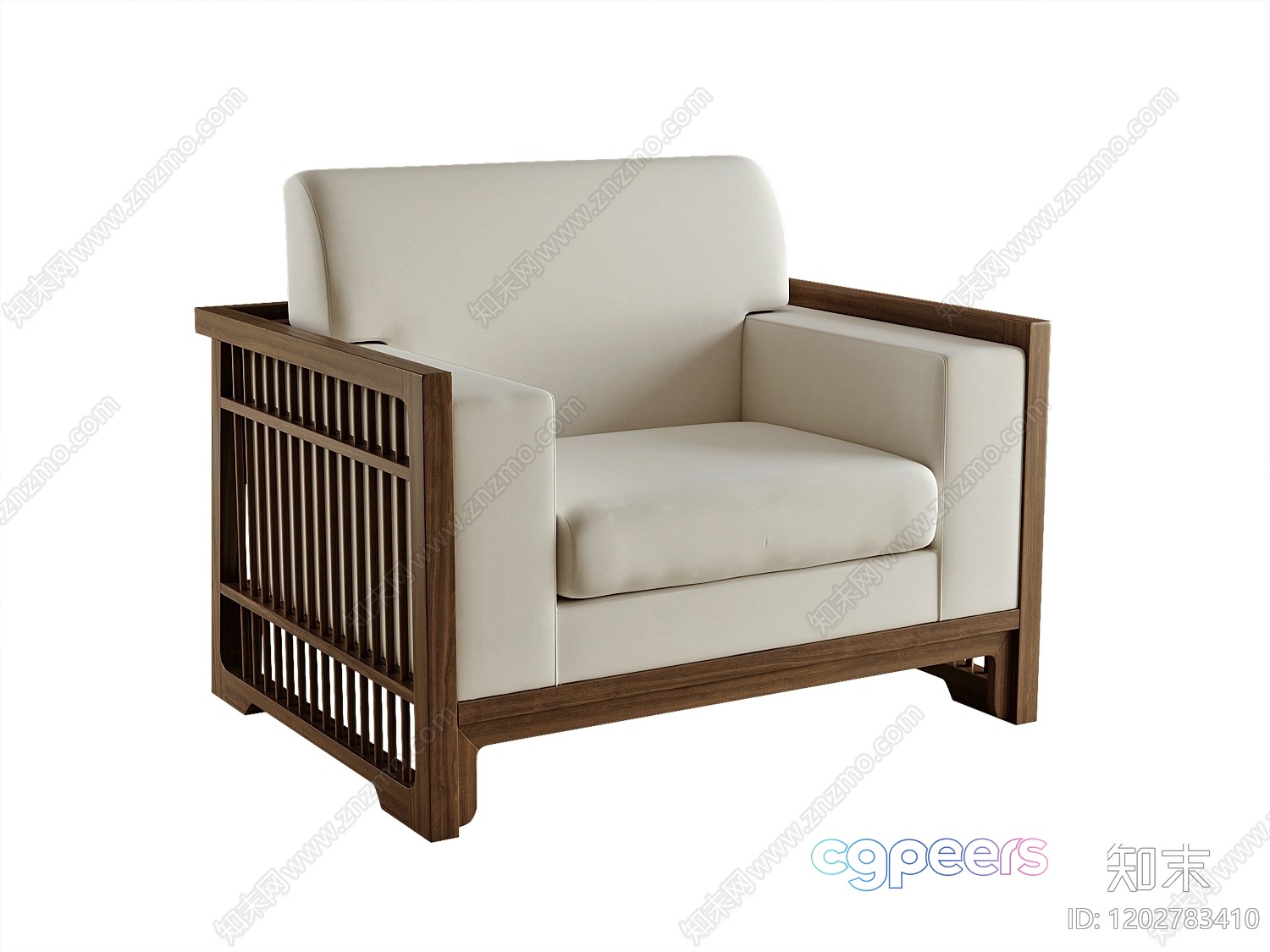 Wooden Sofa 3D Model - 11736 - VRAY Render