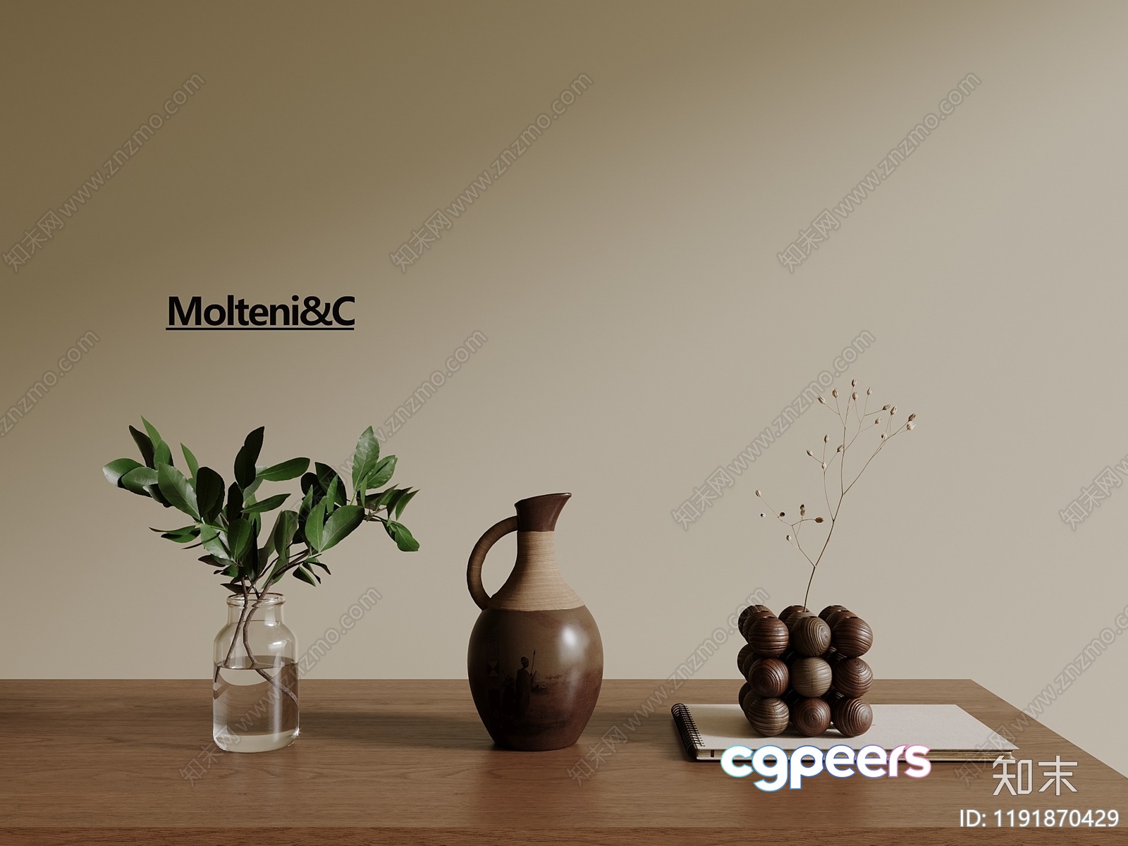 Modern Minimalist Still Life 3D Model - 4370 - VRAY Render