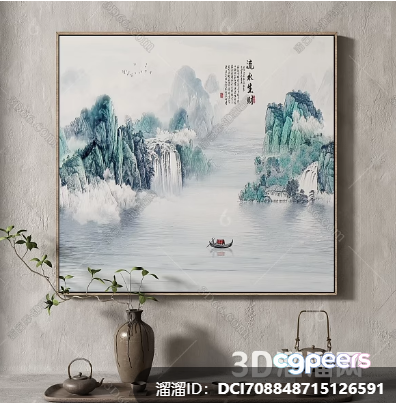 Chinese-Style Painting 3D Model - 6371 - VRAY Render