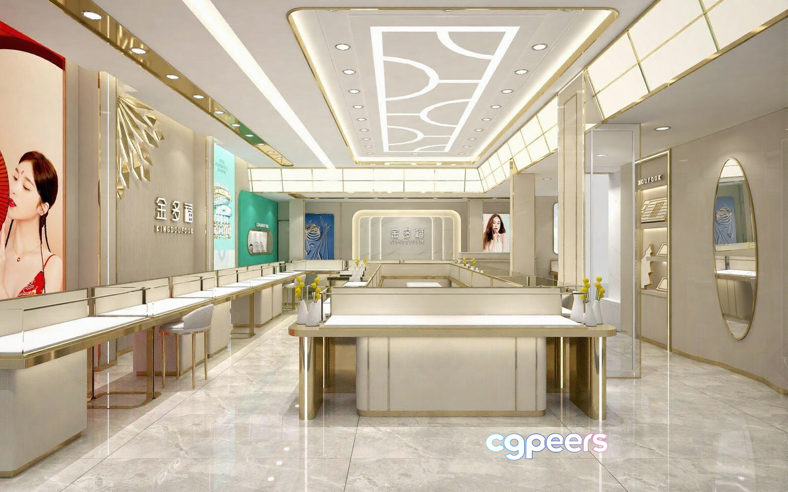 A Modern Jewelry Store 3D Model - 971 - VRAY Render