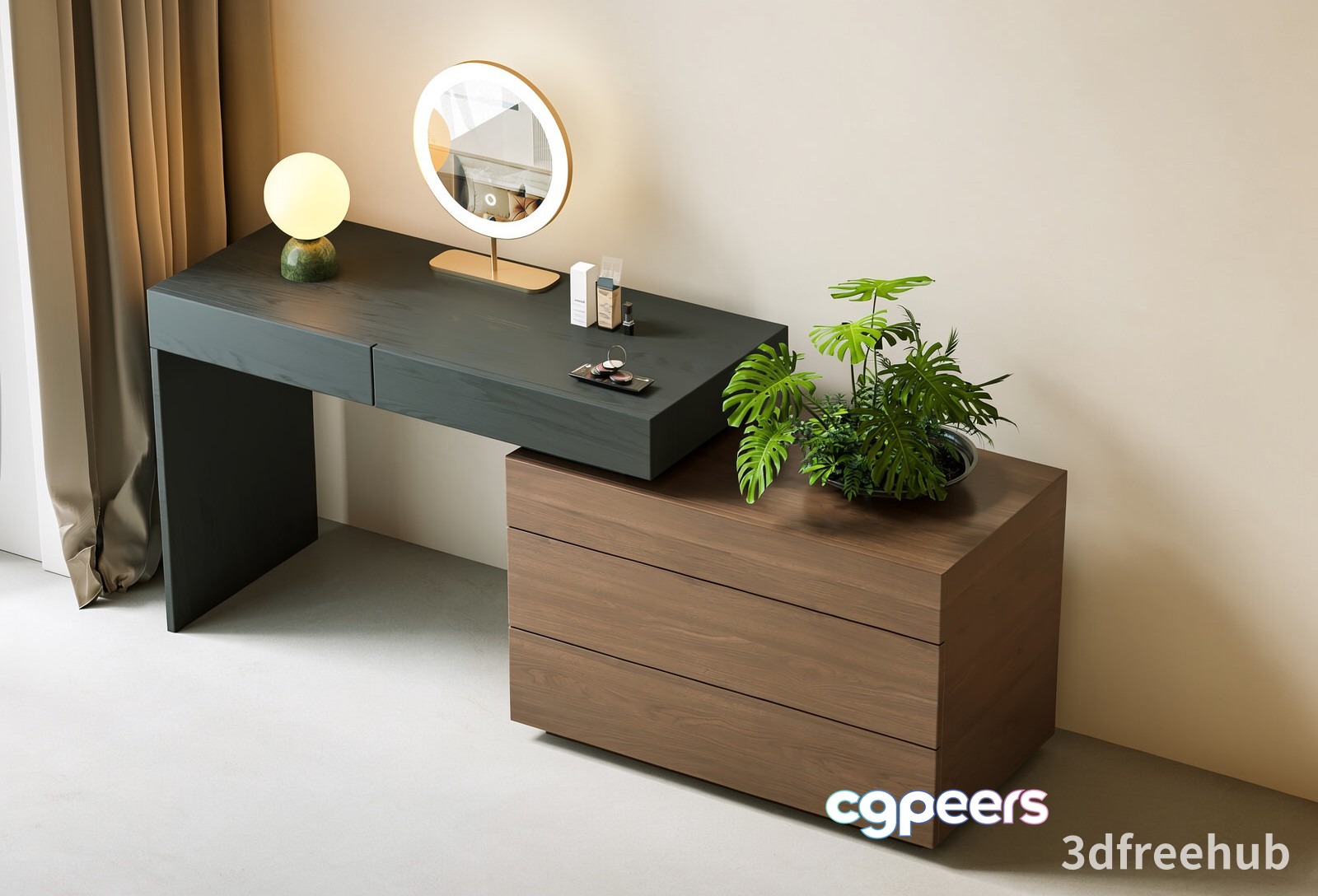 Modern Wooden Dresser 3D Model - 20422 - VRAY Render Modern Wooden Dresser 3D Model - 20422 - VRAY Render