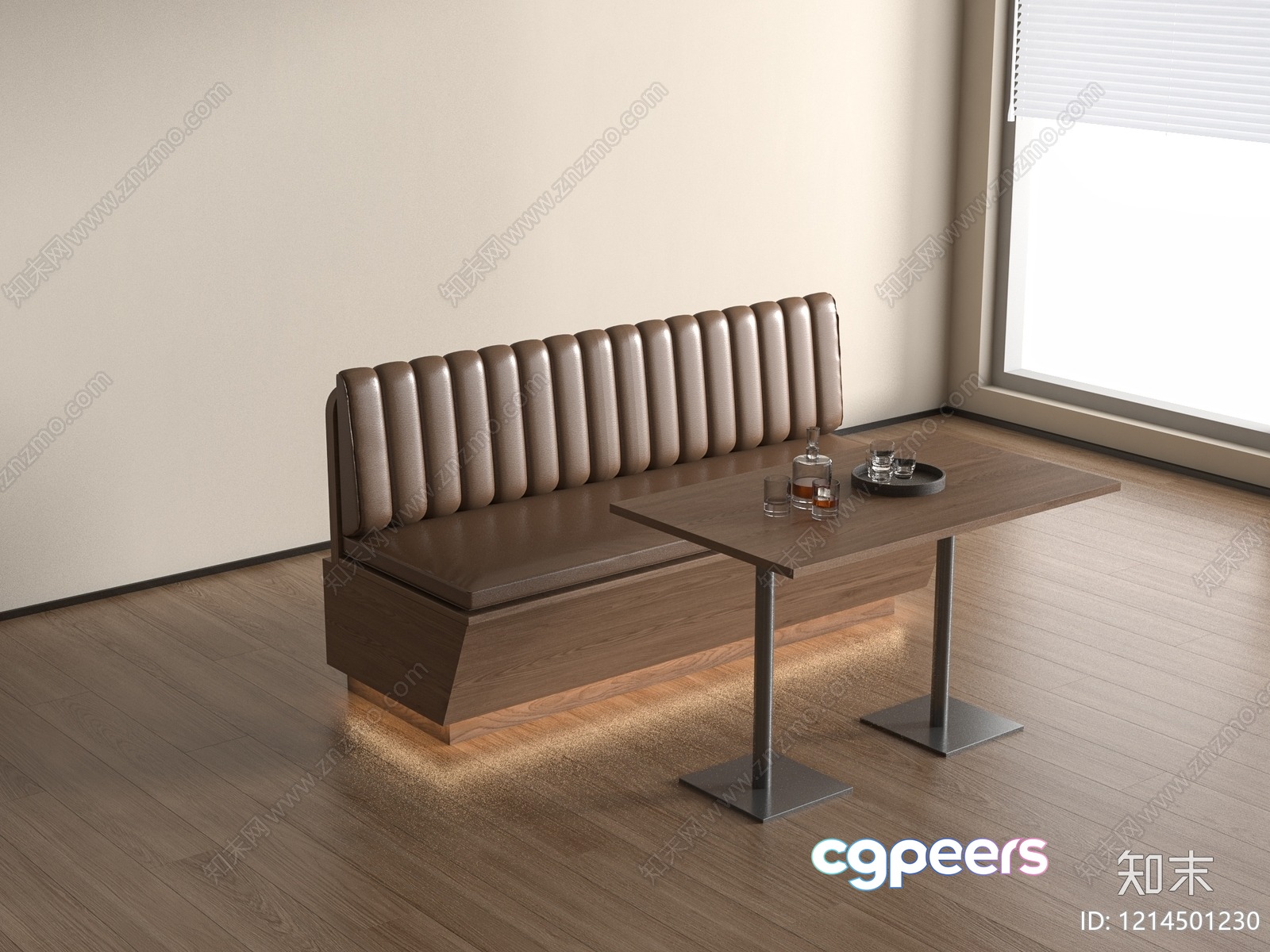 Modern Brown Furniture 3D Model - 9645 - VRAY Render