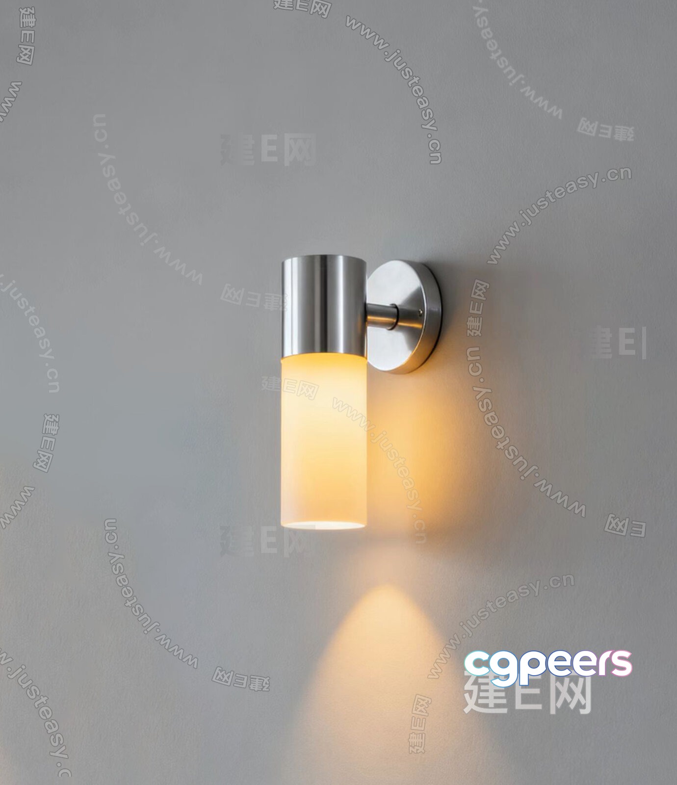 A Light Fixture With A Silver Cylindrical Design 3D Model - 3914 - VRAY Render