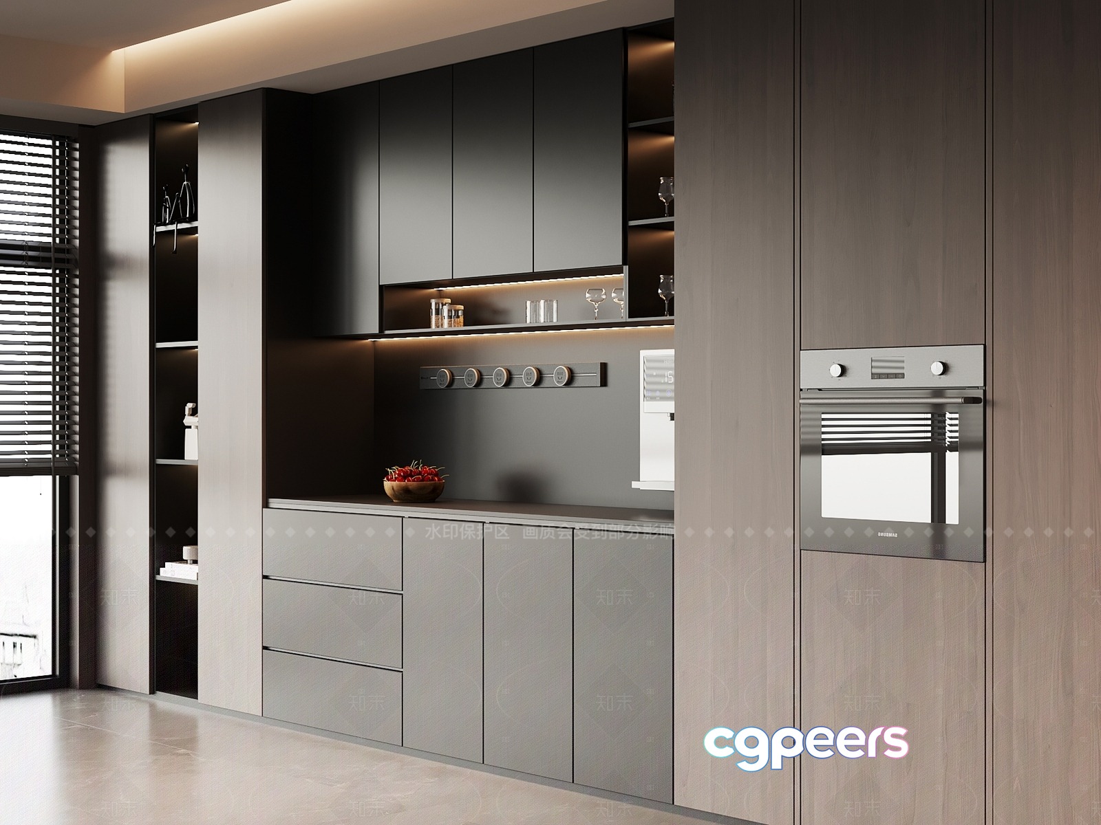 Modern Kitchen 3D Model - 1672 - VRAY Render Modern Kitchen 3D Model - 1672 - VRAY Render