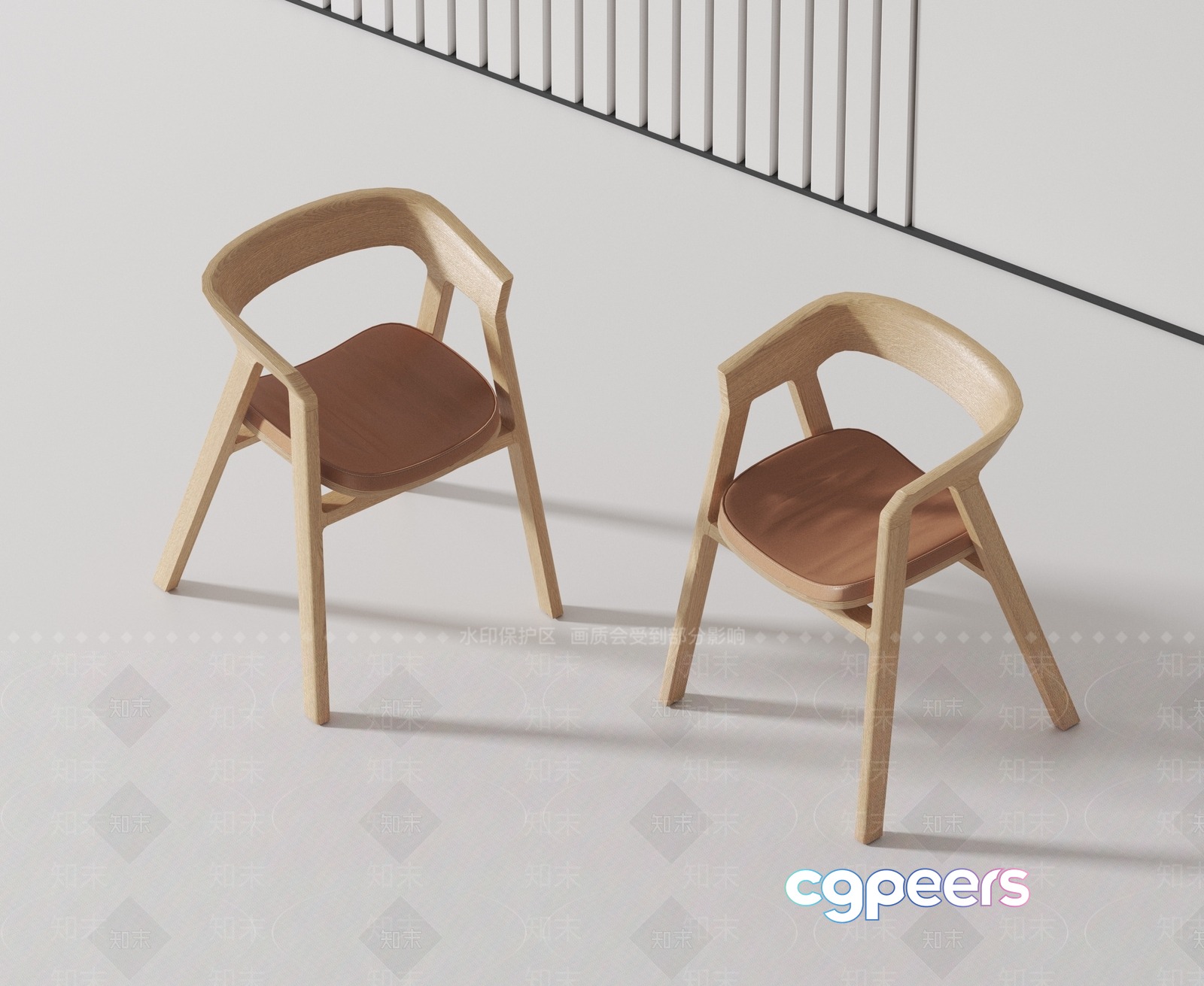 Modern Wooden Chairs 3D Model - 21451 - VRAY Render