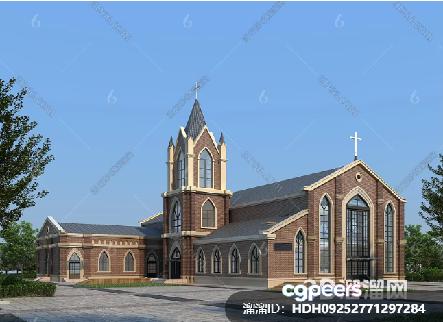 A Church 3D Model - 14837 - VRAY Render