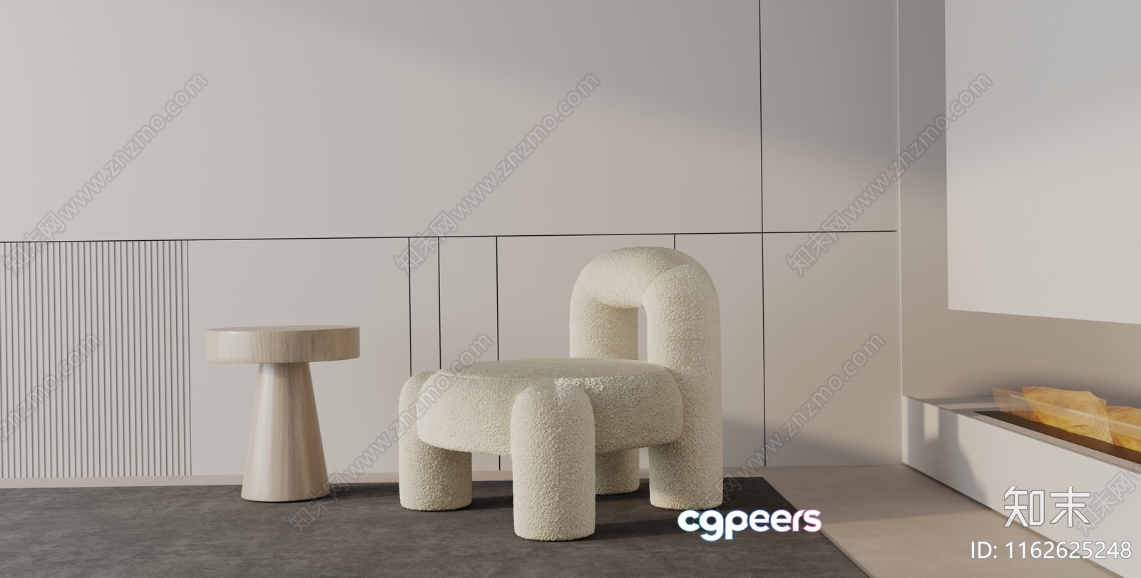 Modern Minimalist Living Room 3D Model - 16553 - VRAY Render