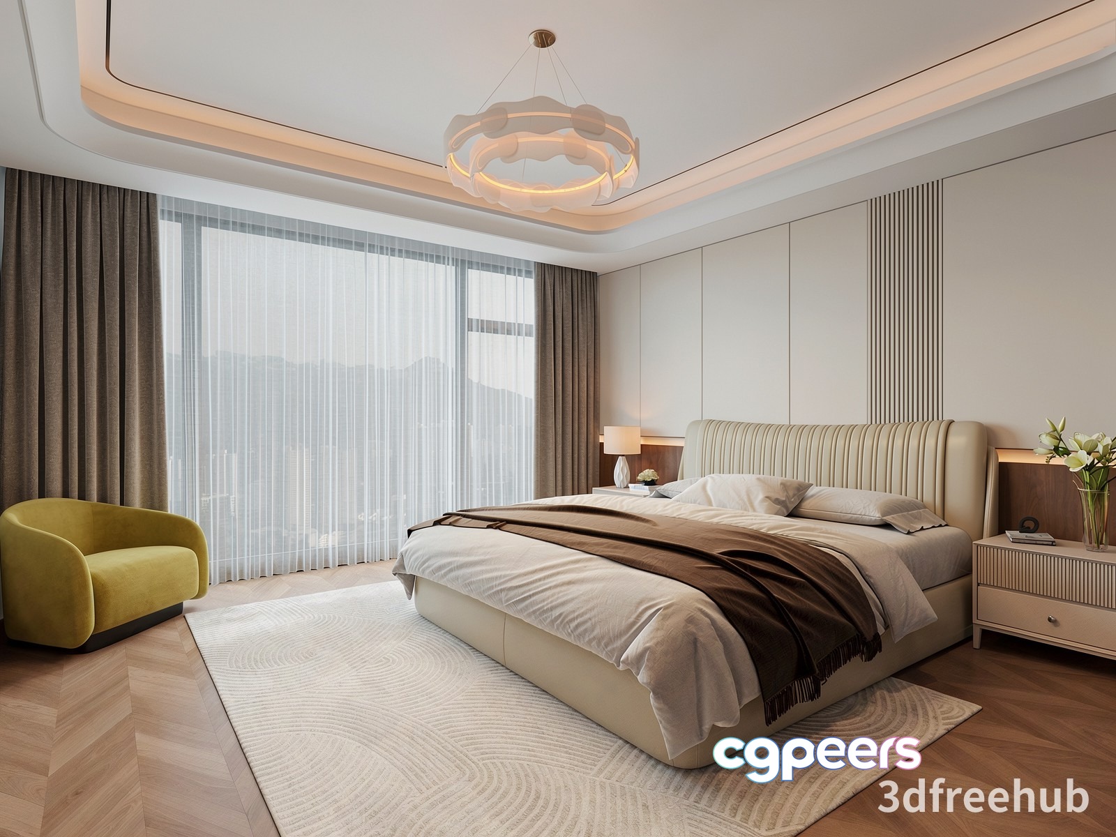 Cozy Modern Bedroom 3D Model - 20877 - VRAY Render Cozy Modern Bedroom 3D Model - 20877 - VRAY Render