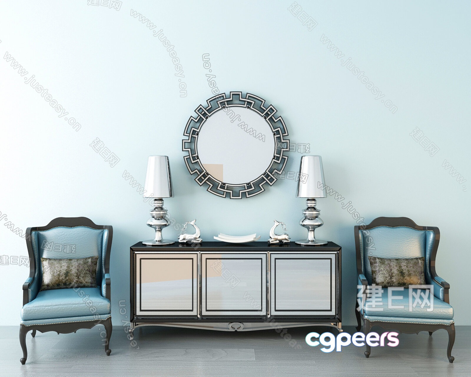 A Decorative Mirror With A Geometric Pattern 3D Model - 5762 - VRAY Render A Decorative Mirror With A Geometric Pattern 3D Model - 5762 - VRAY Render