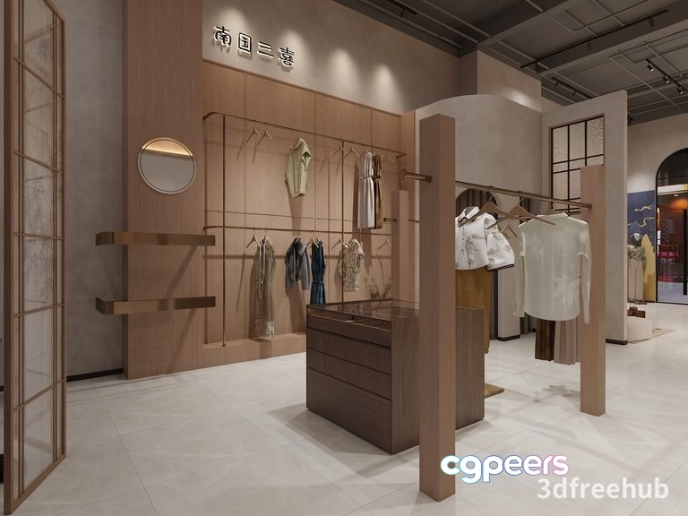 Modern Clothing Store 3D Model - 19995 - VRAY Render