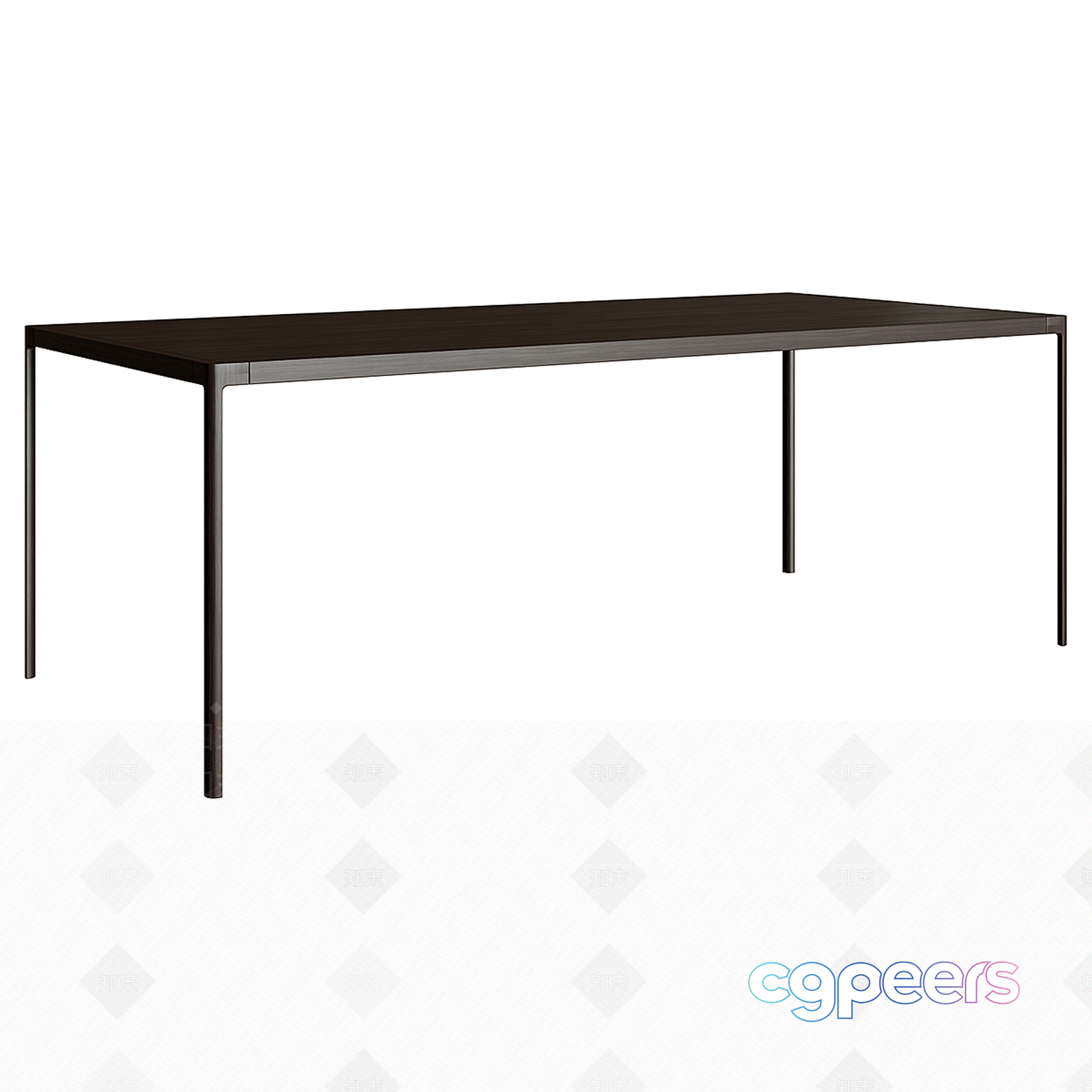A Long Table With A Black Top And Legs 3D Model - 11236 - VRAY Render