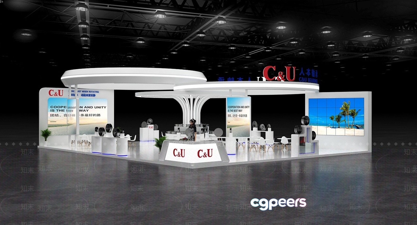 A Trade Show Booth 3D Model - 2443 - VRAY Render