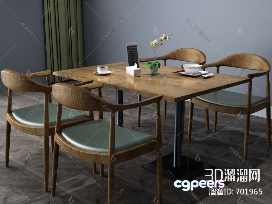 A Dining Table With Chairs 3D Model - 18745 - VRAY Render A Dining Table With Chairs 3D Model - 18745 - VRAY Render