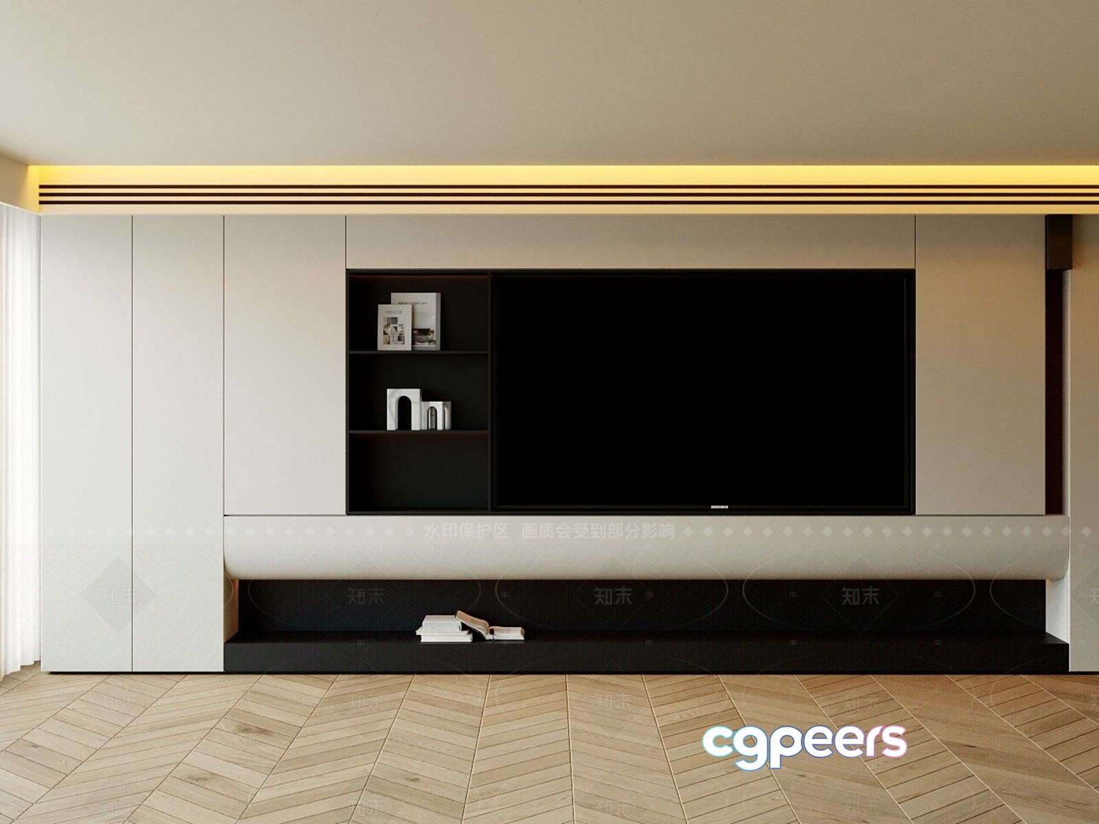Modern Tv Stand 3D Model - 23359 - CORONA Render
