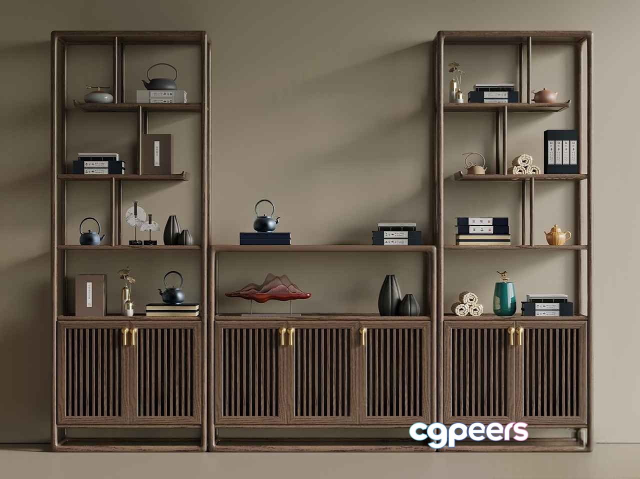 A Large Shelving Unit 3D Model - 7052 - VRAY Render A Large Shelving Unit 3D Model - 7052 - VRAY Render