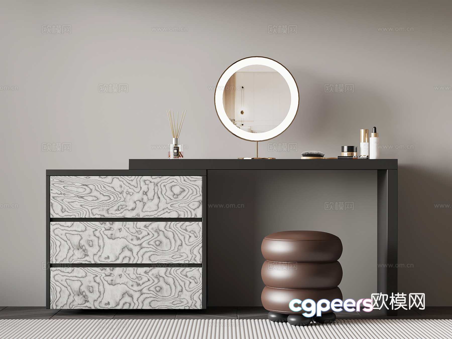 Modern Dressing Table 3D Model - 713 - VRAY Render