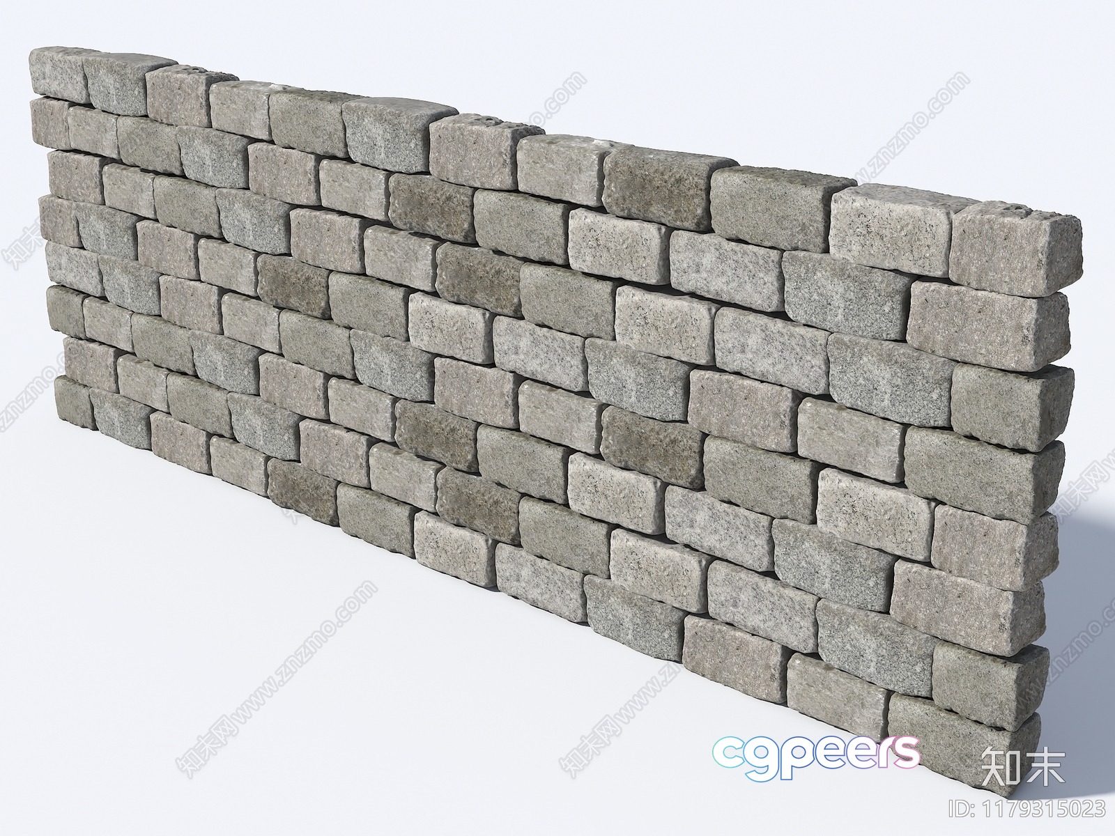 A Gray Brick Wall 3D Model - 3800 - VRAY Render