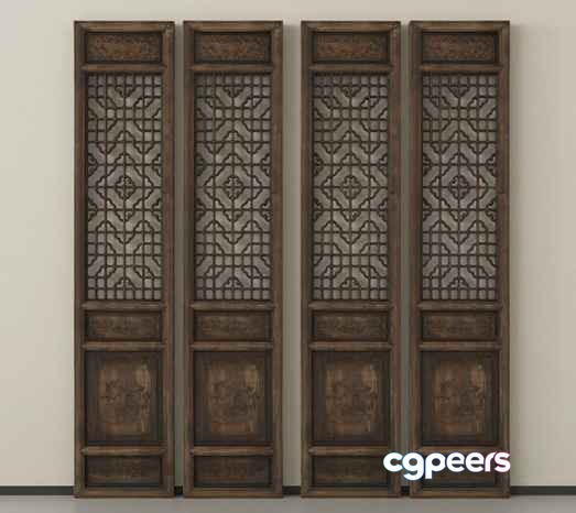 Three Wooden Decorative Panels 3D Model - 17606 - VRAY Render