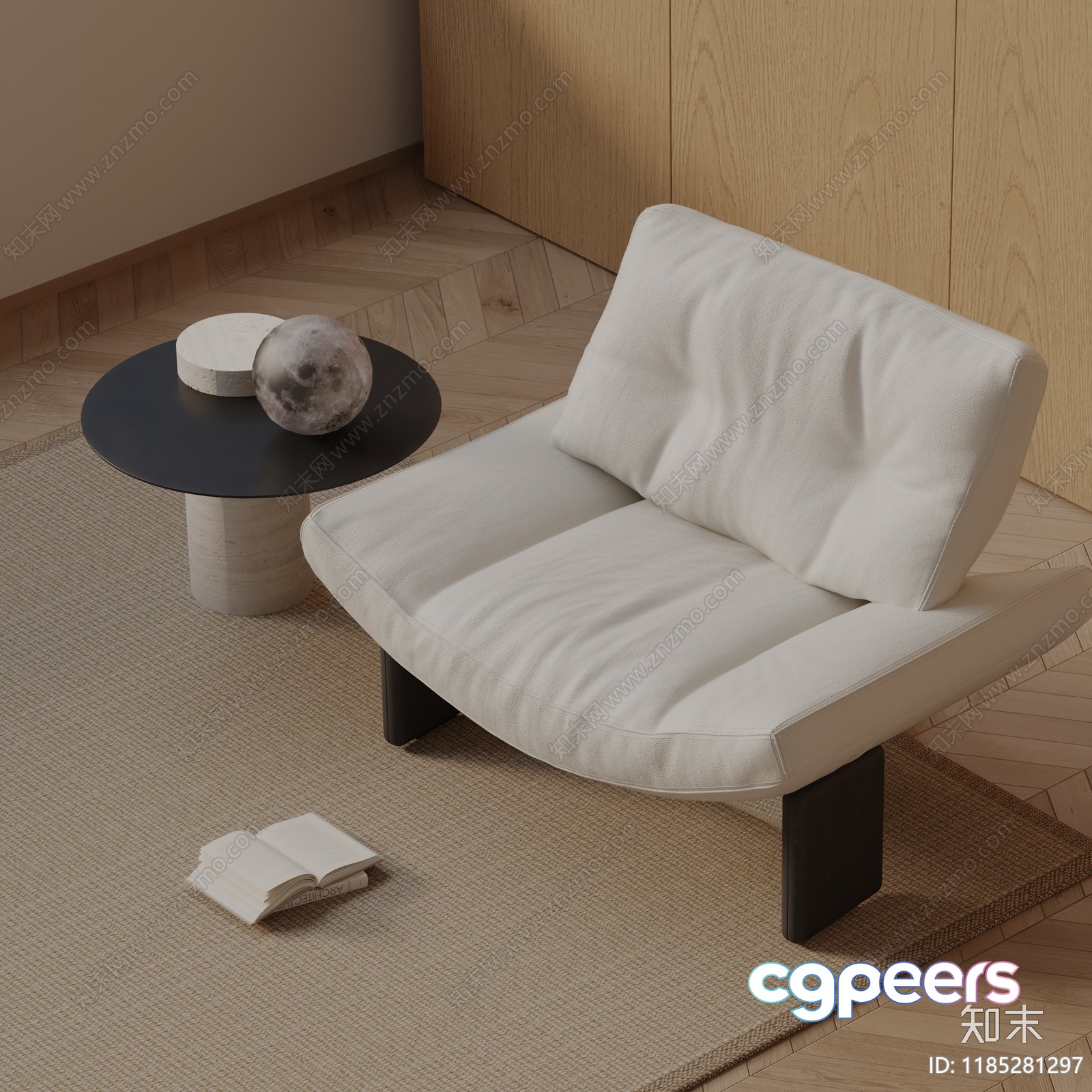 Modern Minimalist Living Room 3D Model - 14910 - VRAY Render