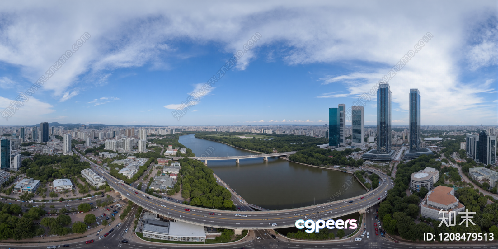 Cityscape With A Bridge 3D Model - 8476 - VRAY Render
