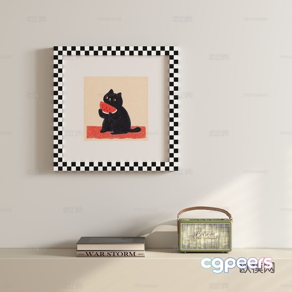 A Framed Picture Of A Cat 3D Model - 13957 - VRAY Render A Framed Picture Of A Cat 3D Model - 13957 - VRAY Render