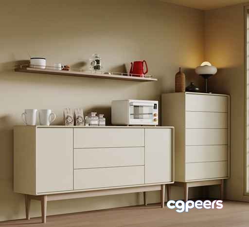 Modern White Furniture 3D Model - 14880 - VRAY Render Modern White Furniture 3D Model - 14880 - VRAY Render