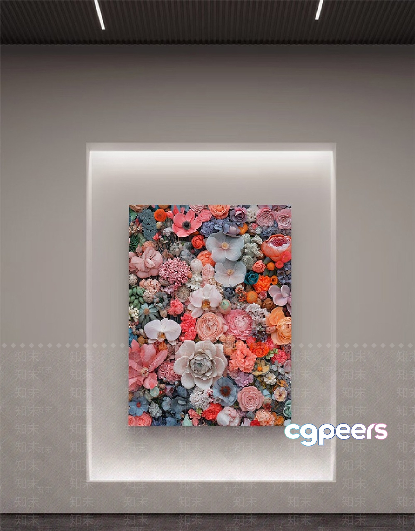 A Colorful Flower Painting 3D Model - 9244 - VRAY Render