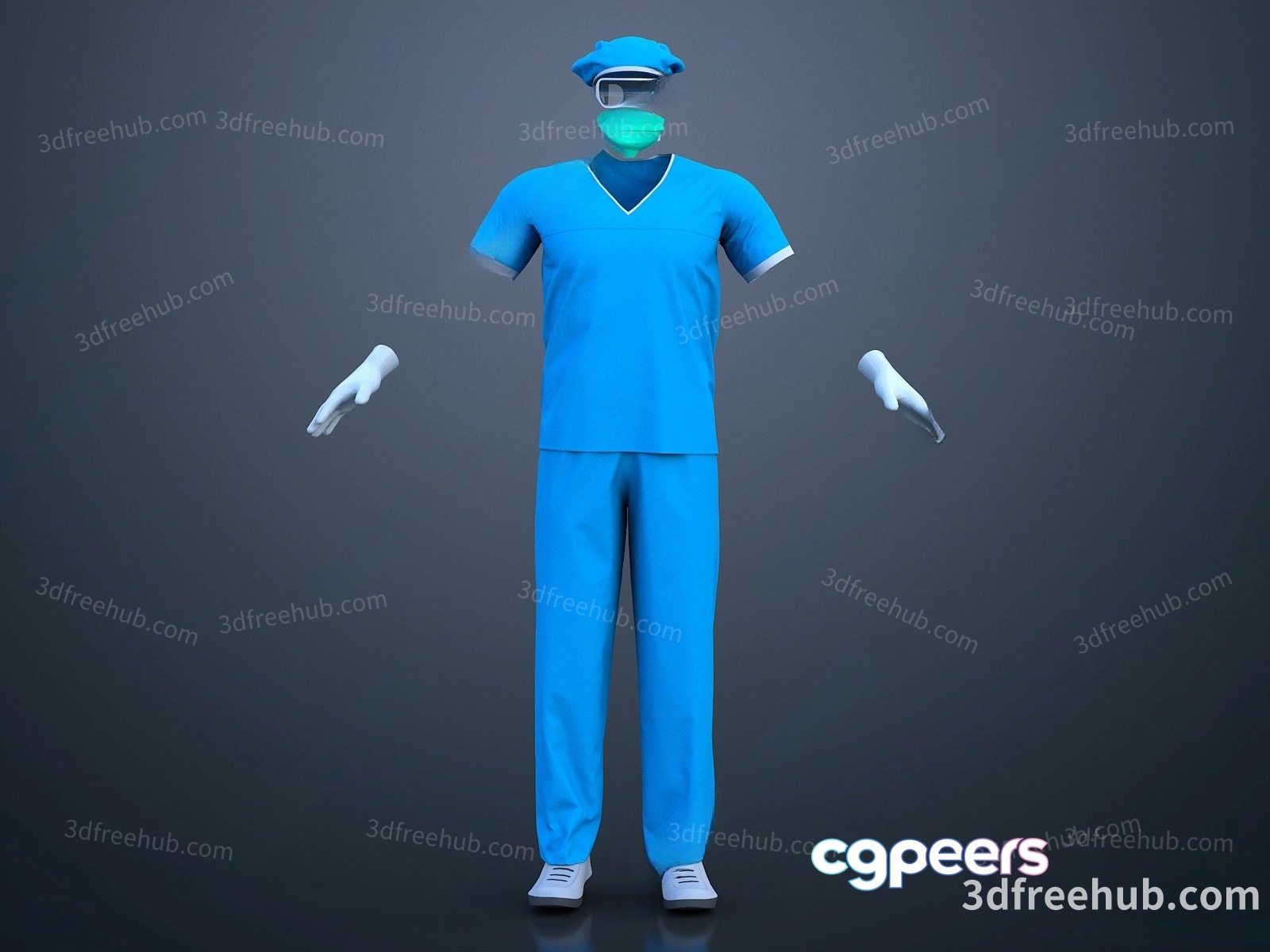 The Main Subject Is A 3D Rendering Of A Person Wearing Medical Scr 3D Model - 20172 - VRAY Render The Main Subject Is A 3D Rendering Of A Person Wearing Medical Scr 3D Model - 20172 - VRAY Render