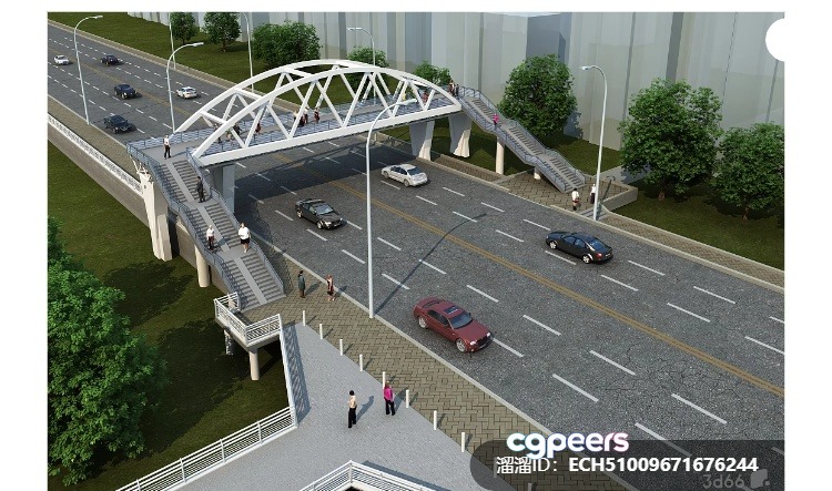 A Highway With Cars And People 3D Model - 8465 - VRAY Render