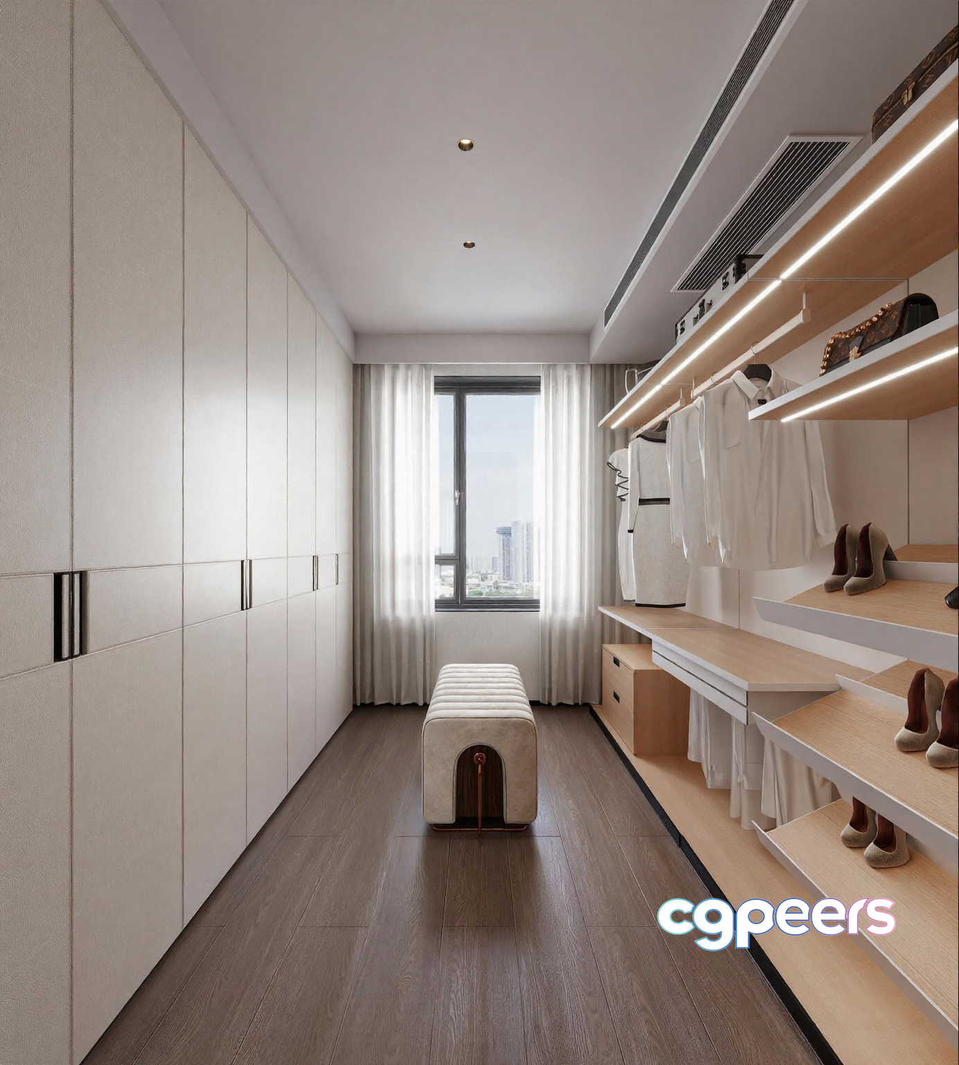 Modern Walk-In Closet 3D Model - 11371 - CORONA Render