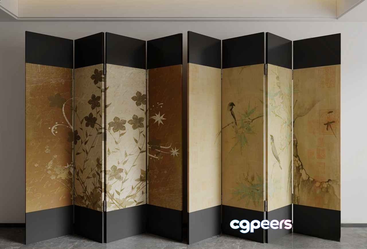 A Decorative Room Divider 3D Model - 12100 - VRAY Render A Decorative Room Divider 3D Model - 12100 - VRAY Render