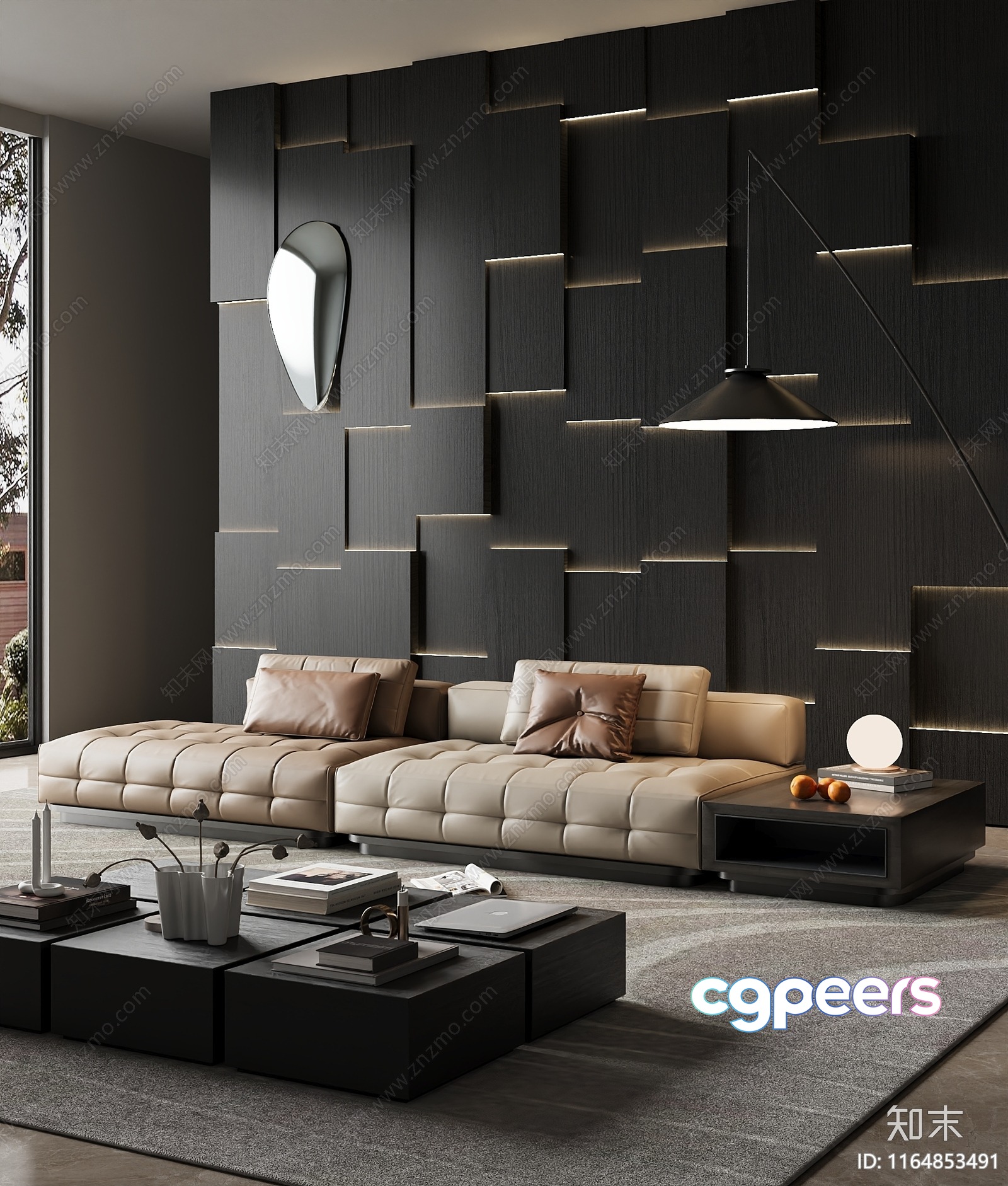 Modern Living Room 3D Model - 2913 - VRAY Render Modern Living Room 3D Model - 2913 - VRAY Render