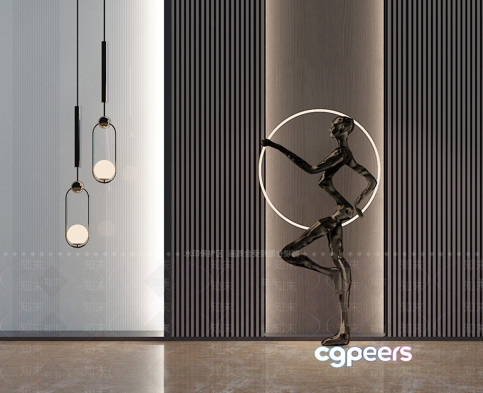 Modern Metal Sculpture 3D Model - 9572 - VRAY Render Modern Metal Sculpture 3D Model - 9572 - VRAY Render