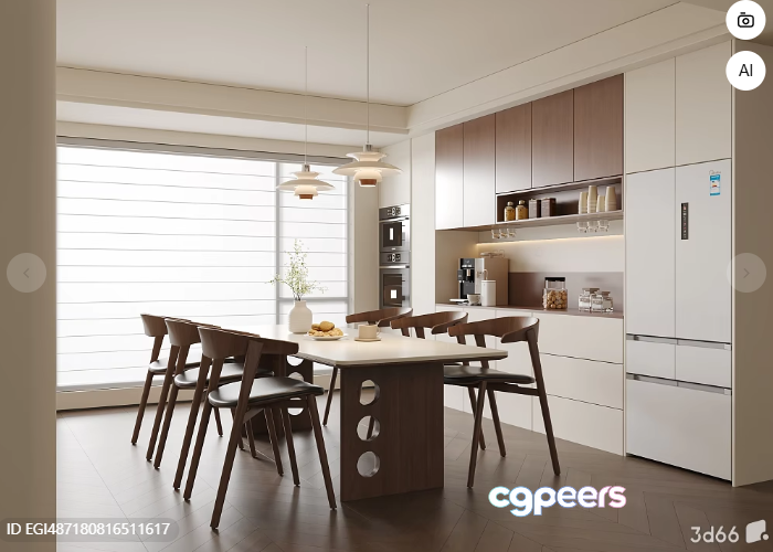 Modern Kitchen 3D Model - 5100 - VRAY Render Modern Kitchen 3D Model - 5100 - VRAY Render
