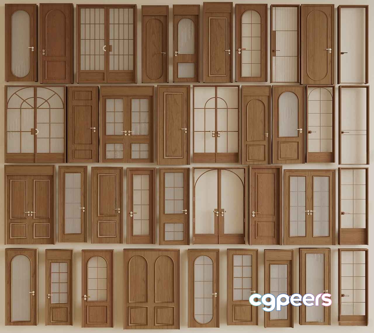 Wooden Door Collection 3D Model - 3838 - VRAY Render