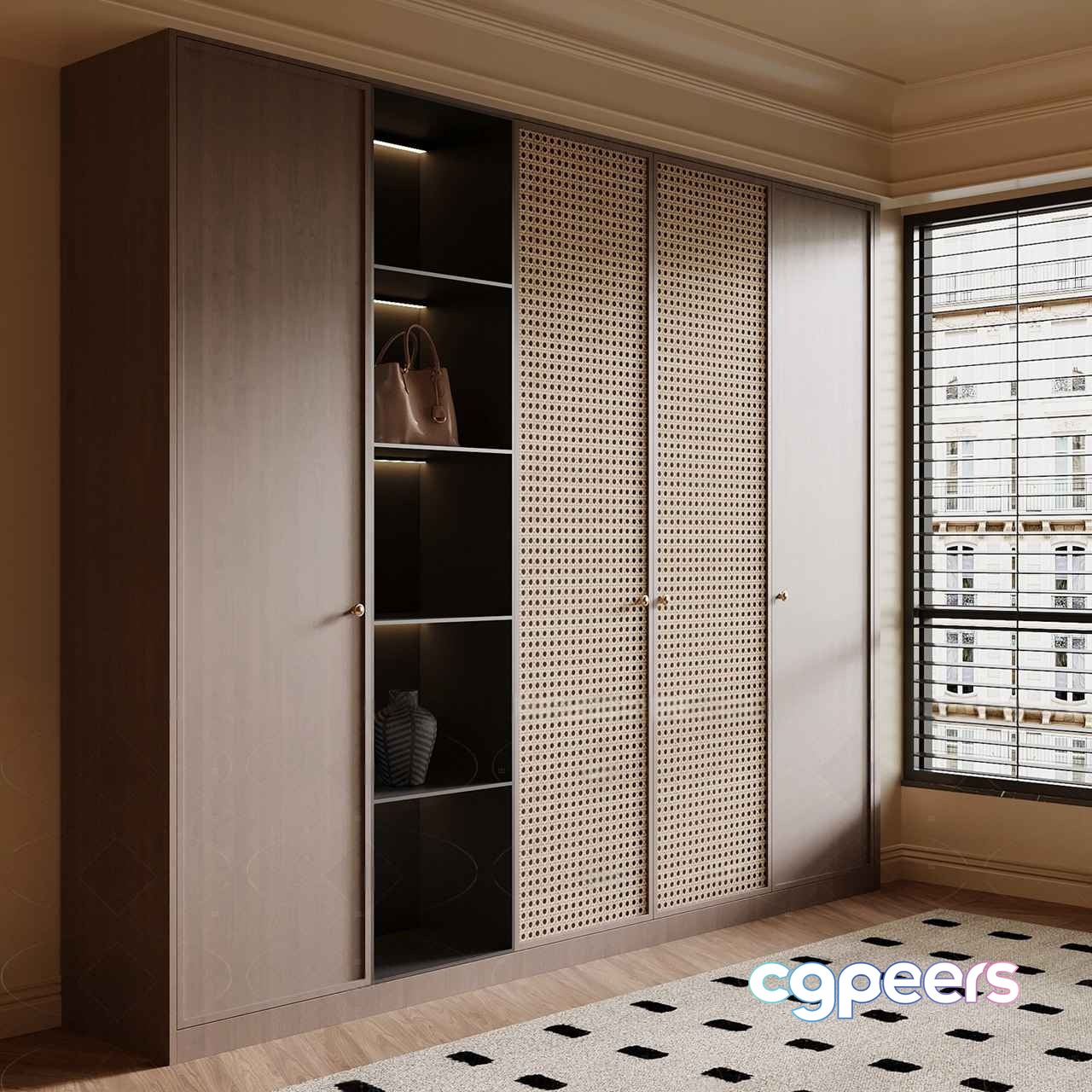 Modern Sliding Wardrobe 3D Model - 19475 - VRAY Render Modern Sliding Wardrobe 3D Model - 19475 - VRAY Render