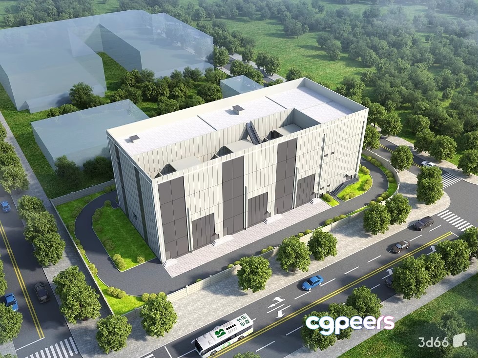 A Large White Building 3D Model - 22725 - CORONA Render A Large White Building 3D Model - 22725 - CORONA Render
