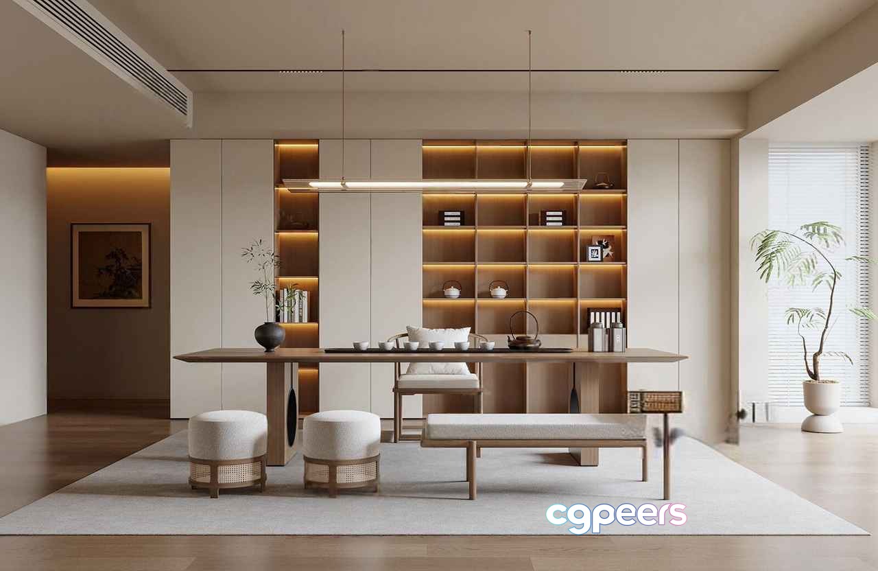 Modern Dining Area 3D Model - 20072 - VRAY Render