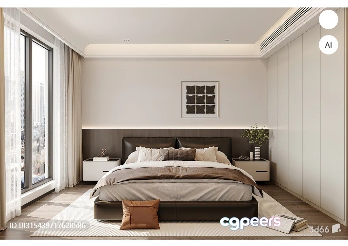 Cozy Bedroom 3D Model - 4935 - VRAY Render